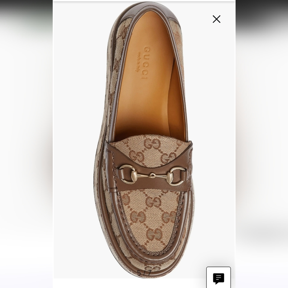 $1,200 Gucci Ilde GG Supreme Canvas & Leather Flatform Loafers EU 40 US 10 BNIB - Picture 4 of 12